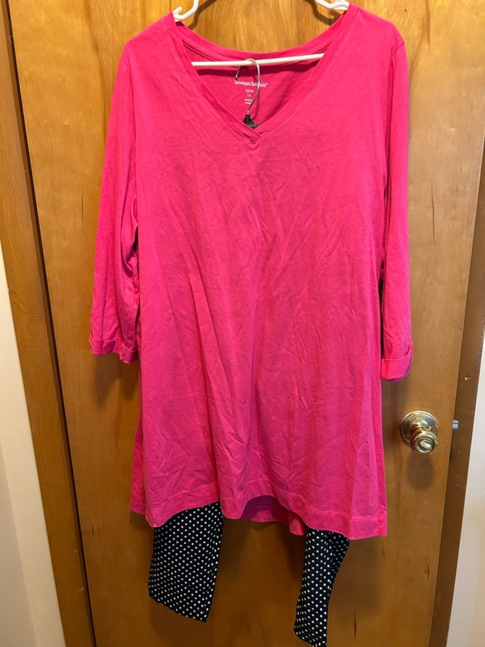 croft & barrow Hot Pink V-Neck Tunic Top